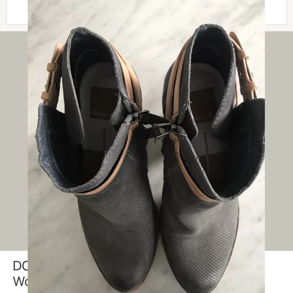 DOLCE VITA Grey Leather Heeled bootie Size 8.5 - Picture 3 of 8
